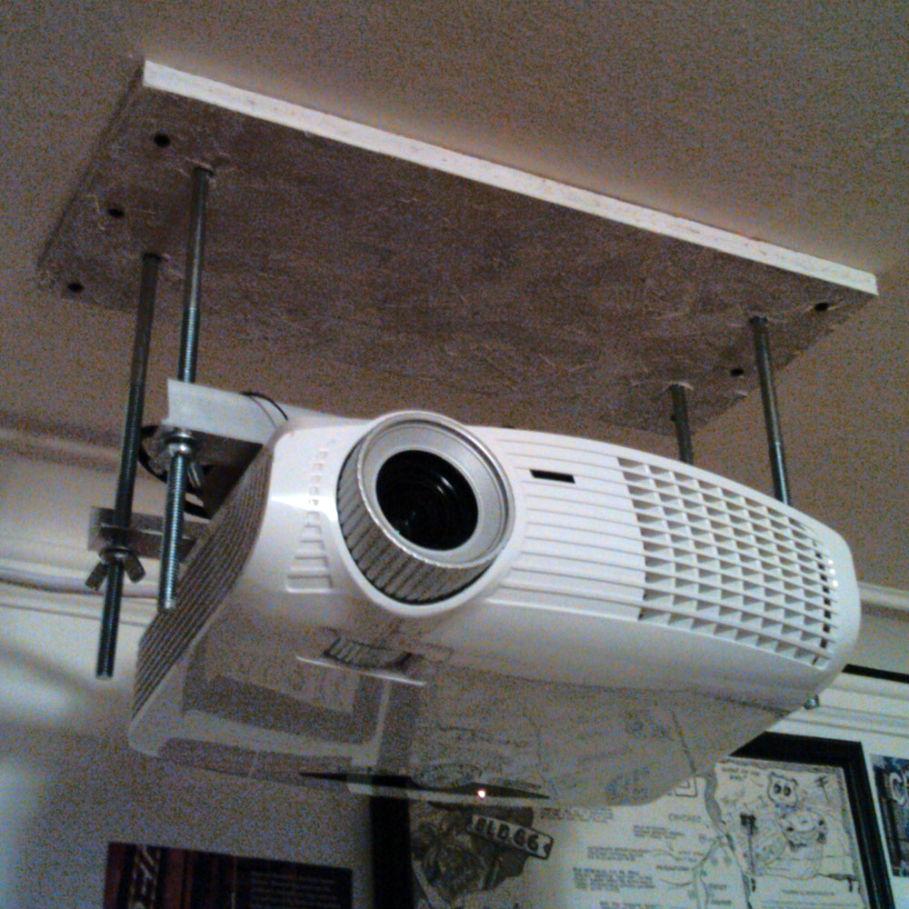 Dirt cheap diy adjustable projector ceiling mount